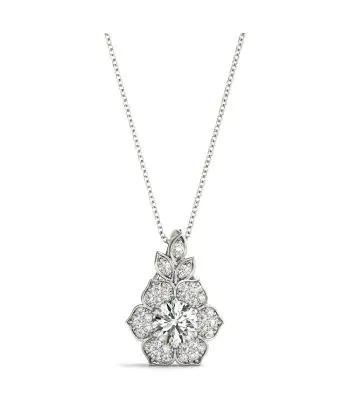 1/5 CTTW Diamond Petal Flower Pendant Semi Mount Only