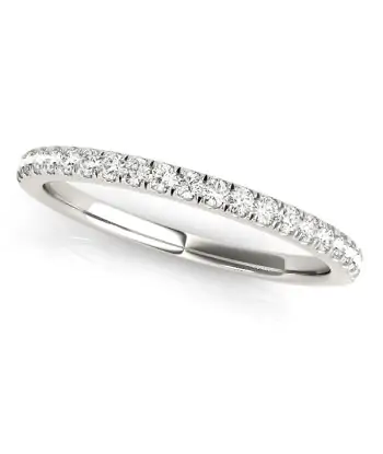 1/5 CTTW Matching Wed Band for Hidden Halo Diamond Engagement Ring