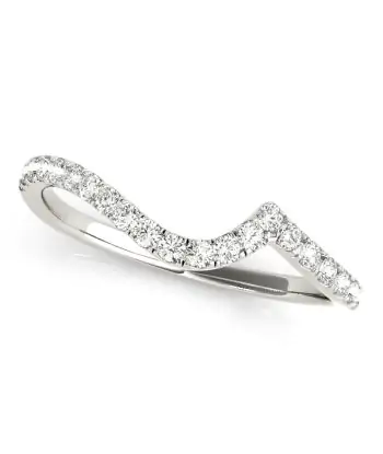 1/3 CTTW Matching Wed Band for Crown Halo Diamond Engagement Ring