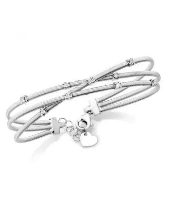 14KT Criss Cross Diamond Wire Bangle (1/4 CTW)