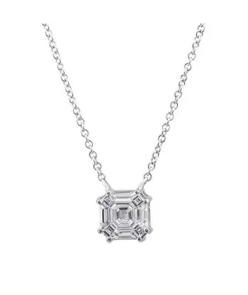 1/2 CTTW Youniverse Seamless Prong Set Asscher Shape Diamond Necklace