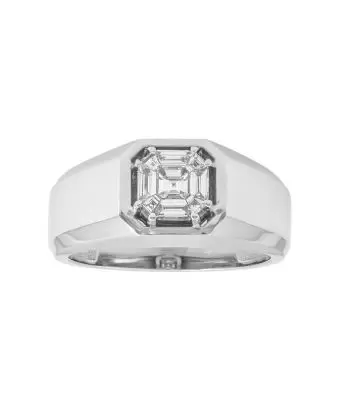 1/2 CTTW Men's Groom Ring set in Youniverse Seamless Asscher Shape Diamond