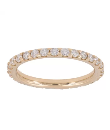 14KT Precision Set Shared Prong Round Diamond Pinky Eternity Ring (1/2 CTW)