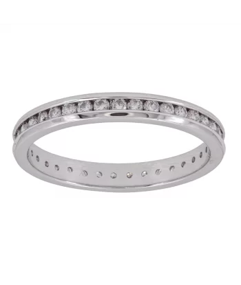 14KT Precision Set Channel Round Diamond Pinky Eternity Ring (1/2 CTW)