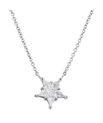 1/3 CTTW Youniverse Seamless Prong Set Star Shape Diamond Necklace