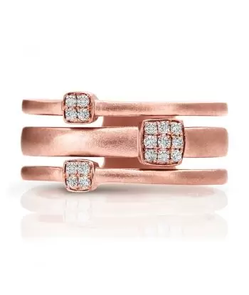 14KT Diamond Tri Band Fashion Ring (1/8 CTW)