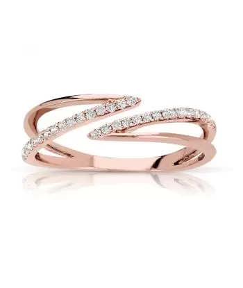 14KT Angular Diamond Fashion Ring (1/5 CTW)