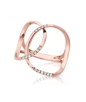 14KT Intertwined Diamond Fashion Ring (1/8 CTW)