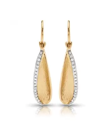 14KT Leaf Diamond Earring (1/6 CTW)