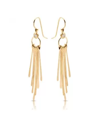 14KT Hanging Stick Diamond Earring (0.05 CTW)