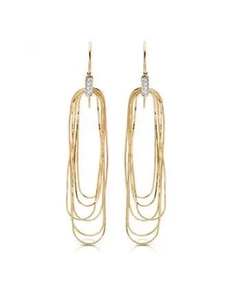 14KT Rectangle Clip Earring with Diamond Bail (0.05 CTW)