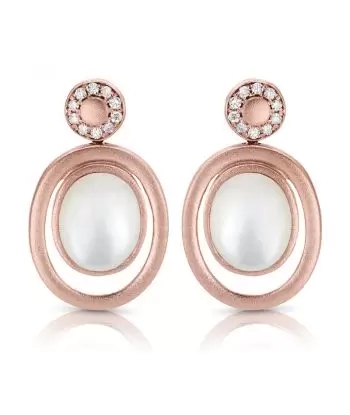 14KT Pearl and Diamond Earring (1/8 CTW)