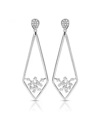 14KT Kite Shape Diamond Earring (3/8 CTW)