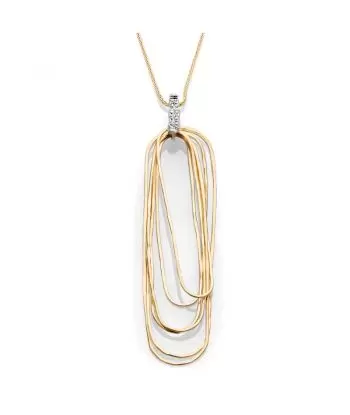 14KT Hanging Rectangle Clip Pendant with Diamond Bail (0.05 CTW)