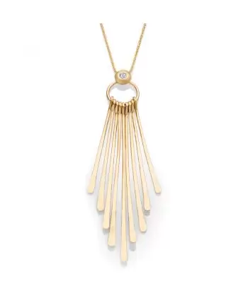 14KT Hanging Stick Diamond Pendant (0.05 CTW)