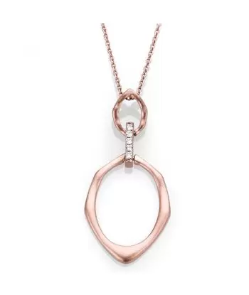 14KT Solid Gold Pendant Interlinked with Diamond Bail (0.05 CTW)